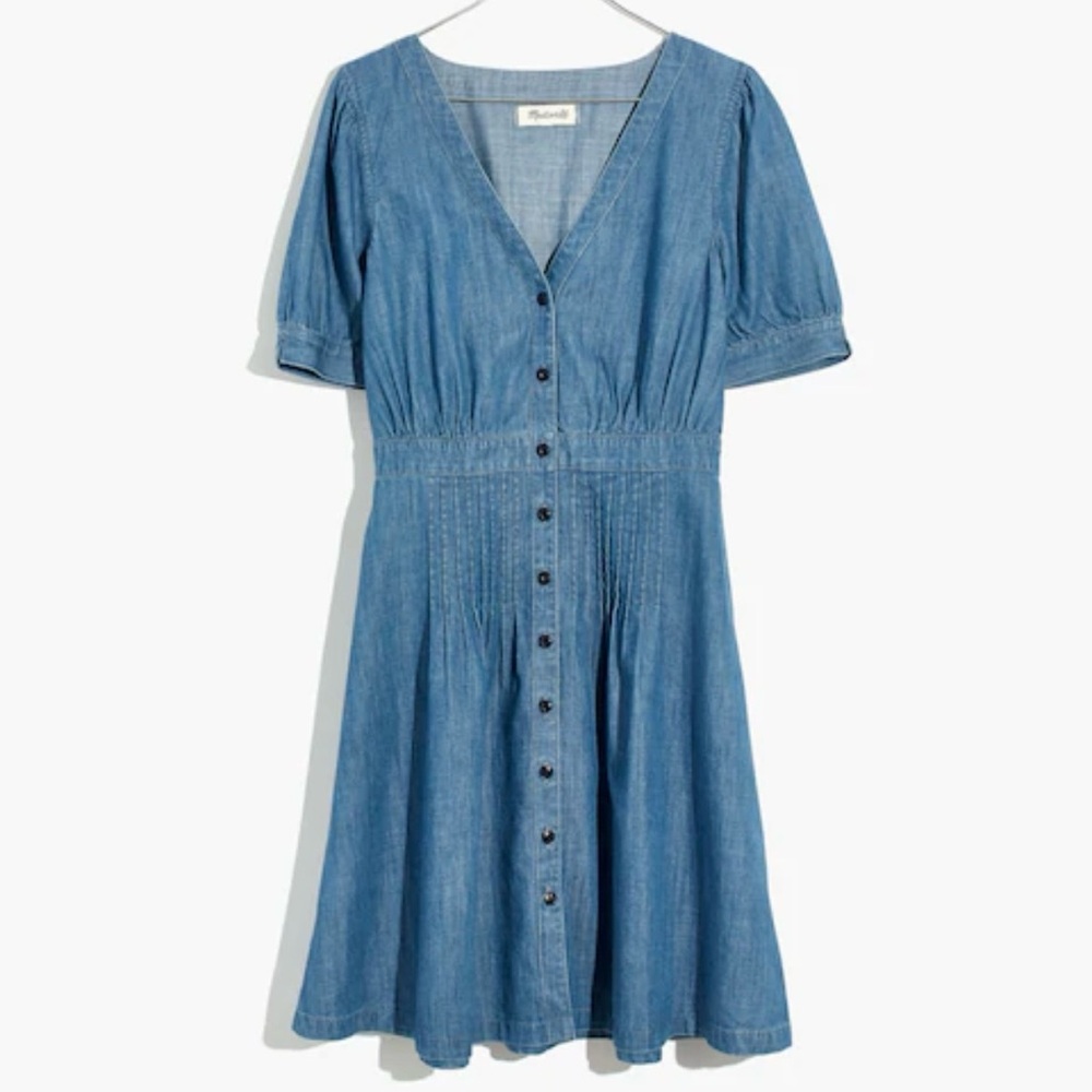 Madewell Blue Denim Daylily Dress | fit & flare | size: 4